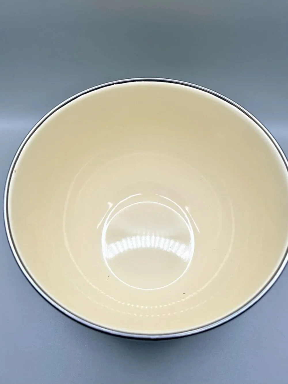 Vintage 1980s Kobe JCPenney Enamelware Floral Mixing Bowl Cottagecore Farmhouse